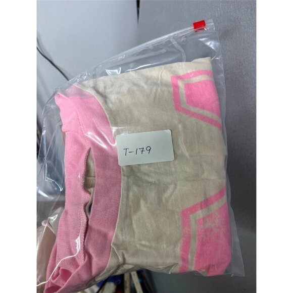 S Jersey-Type Shirt Girls M Medium Pink Tee Short 3/4 Sleeve Shirt Kids - Picture 7 of 8